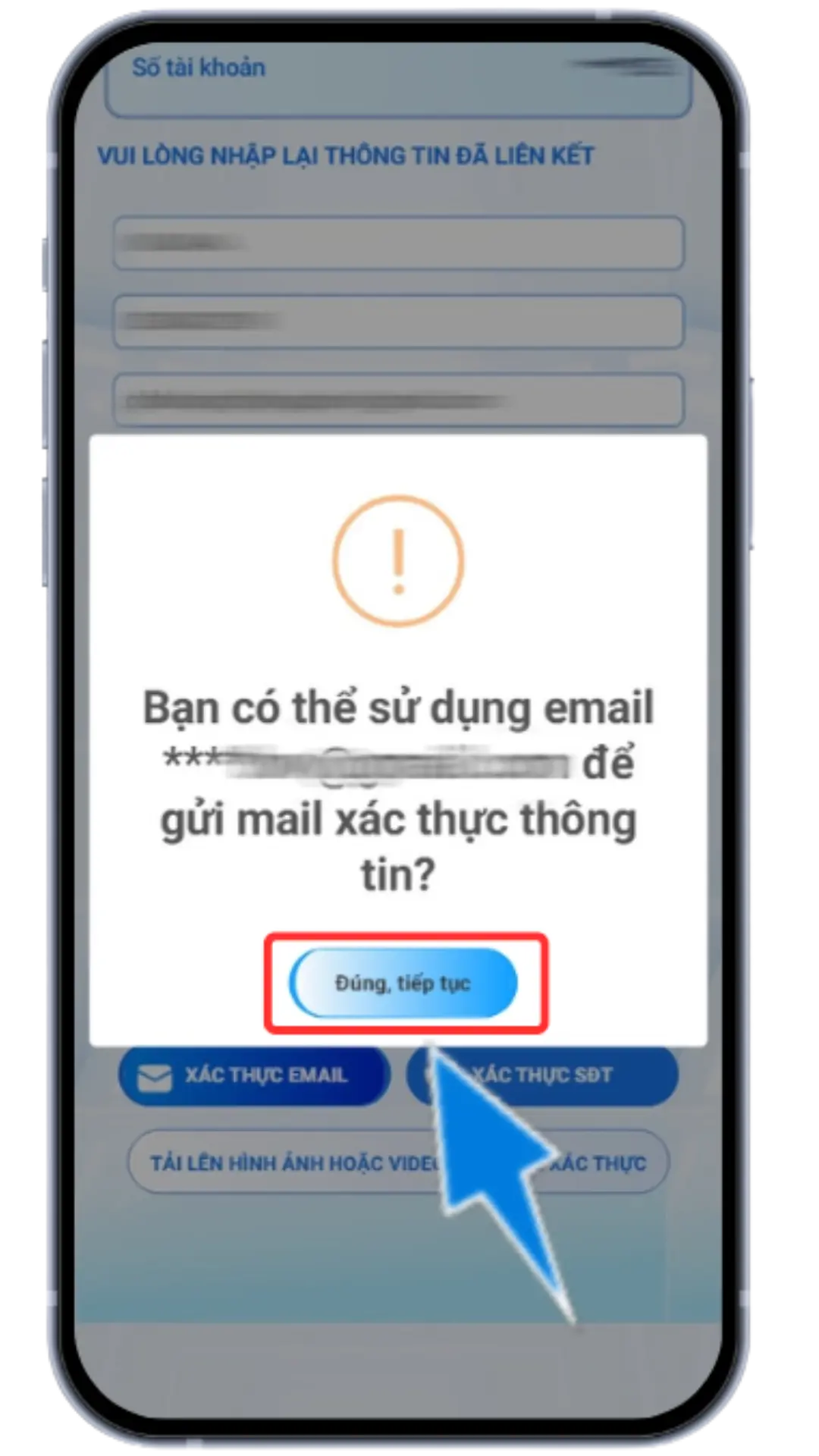 Bước 4 : Chọn Đúng , tiếp tục